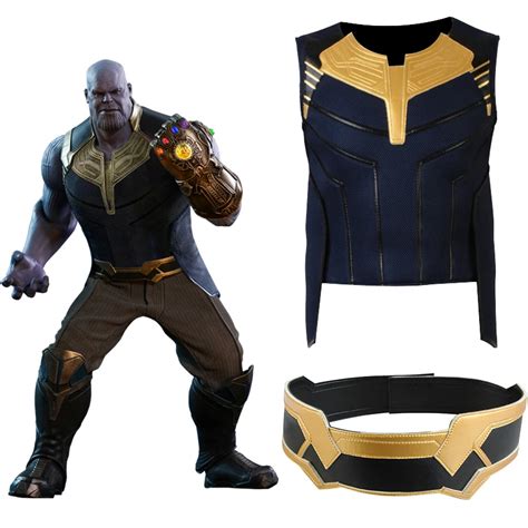 Avengers Infinity War Thanos Cosplay Costume Top Pants Belt