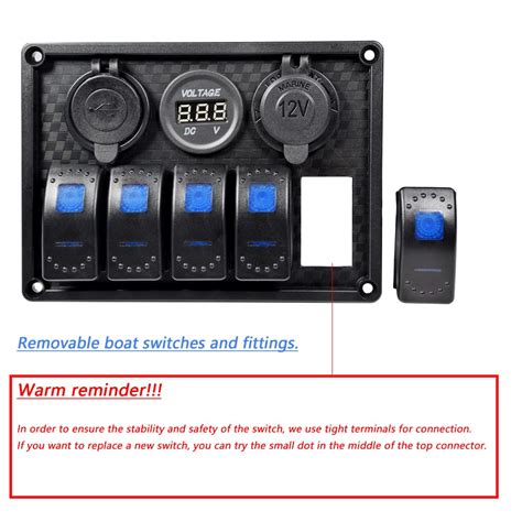 Garfour Gang Boat Switch Panel Waterproof Rubber Panel Dual A Usb