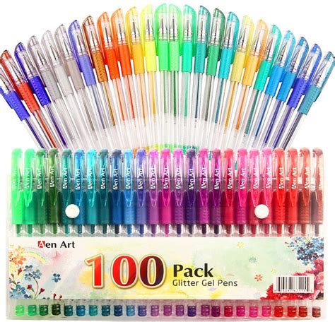 Color Glitter Gel Pen Set More Ink Neon Glitter Coloring Pens