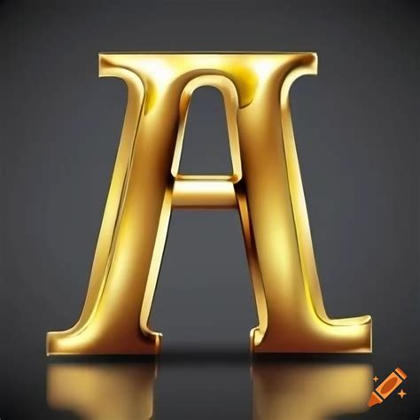 Shiny Golden Letter A On A Black Background