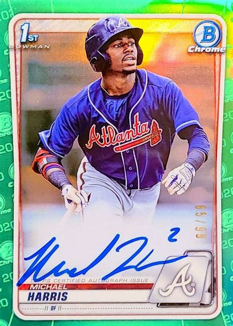 Michael Harris Ii Bowman Chrome Prospect Auto Green Refractor