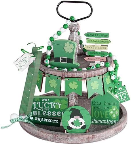 St Patricks Day Tiered Tray Decorations Set Stpatricks