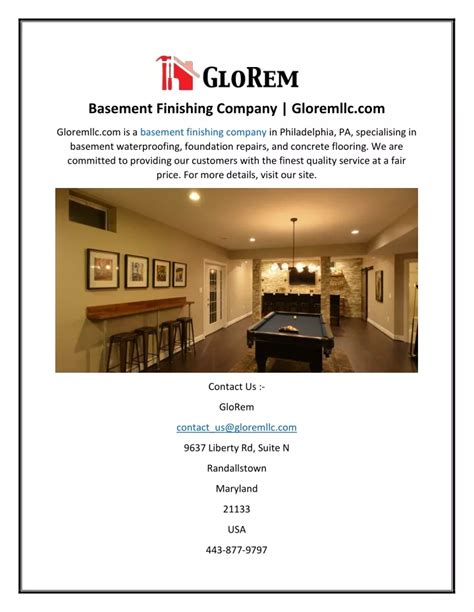 Ppt Basement Finishing Company Gloremllc Powerpoint Presentation