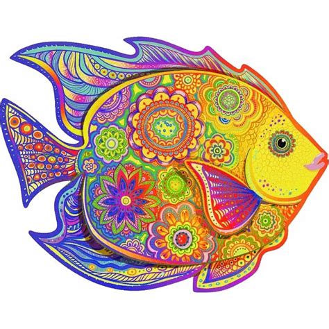 Shining Fish Shaped Wooden Jigsaw Puzzle Wooden Jigsaws Puzzle