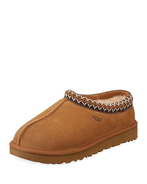 UGG Tasman Suede Fur-lined Slippers in Chestnut (Brown) - Lyst