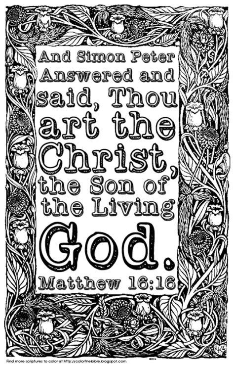 Matthew 16:16 Coloring Page | Color The Bible