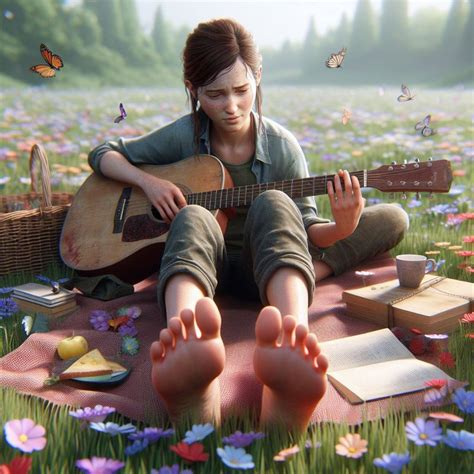 Ellie The Last Of Us Barefoot At A Picnic By Solejob On Deviantart