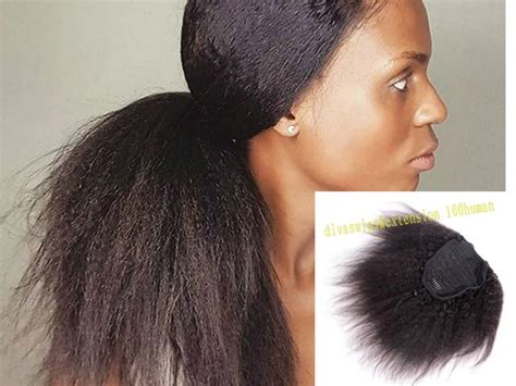 140g Kinky Straight Ponytail 140g Italian Yaki Wrap Around Virgin Human