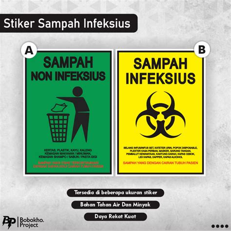 Jual Sign Sticker Limbah Sampah Infeksius Limbah Sampah Non Infeksius