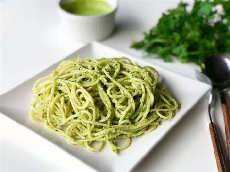 Espaguetis Con Pesto De Perejil Receta Ekilu