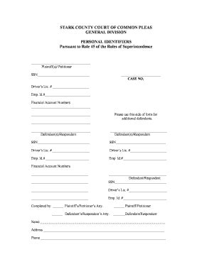 Fillable Online Personal Identifiers General Div Doc Fax Email Print