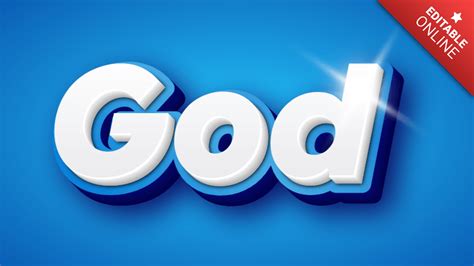 God | Clean 3D | Text Effect Generator