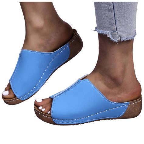 Dakaela Orthopedic Wedge Sandals for Women Open Toe Walking Slide Shoes