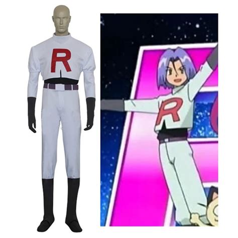 Anime Pokemon Team Rocket James Cosplay Full Set Halloween Costume