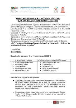 Quinta Circular Congreso Ts Pdf