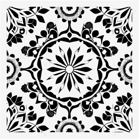 Watch Out For This Floral Mandala Pattern Vector Black And White Design