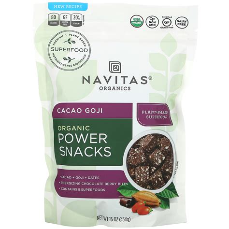 Navitas Organics Organic Power Snack Cacao Goji 16 Oz 454 G Iherb