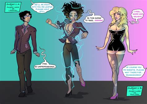 Rule 34 Absurdres Age Regression Before And After Bimbofication Black Hair Blonde Hair Blue