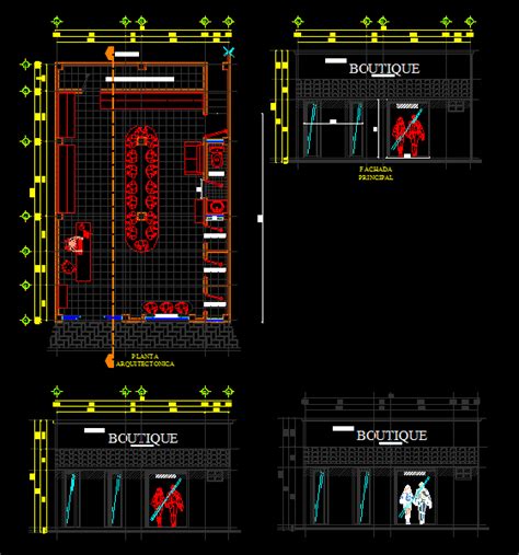 Planos De Tienda De Ropa En DWG AUTOCAD Comercios Varios Proyectos