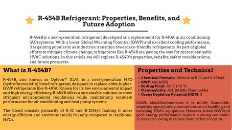 refrigerant properties benefits  future adoption sensor