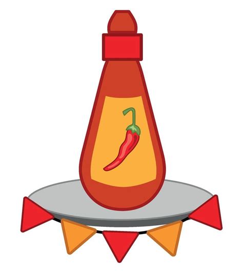 Ketchup Hot Sauce Bottle With Chili Pepper Illustration Design 49432428 Vector Art At Vecteezy