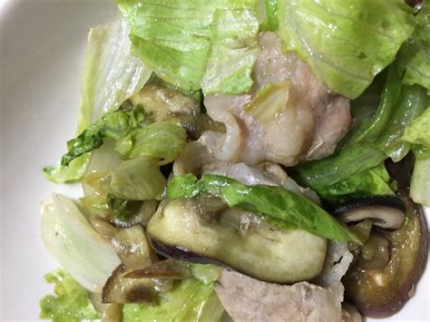 椎茸とレタスとなすと豚肉の炒め物｜旬を味わう（お手軽レシピ）｜jaグループ