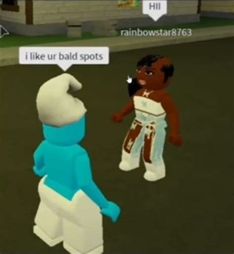 Nice Bald Spot Roblox Funny Roblox Memes Roblox Guy