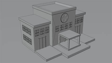 Cartoon Hospital Building 3D model | CGTrader