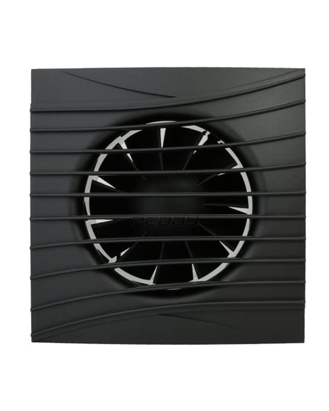 Ventilátor do koupelny axiální v černé barvě O 100 mm se zpětnou