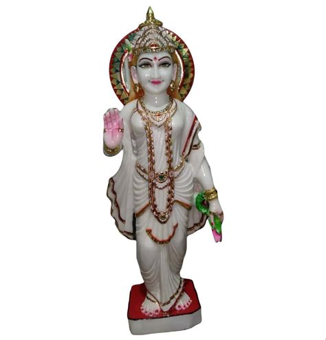 White Painted Makrana Marble Ram Darbar Statue For Temple Size 1