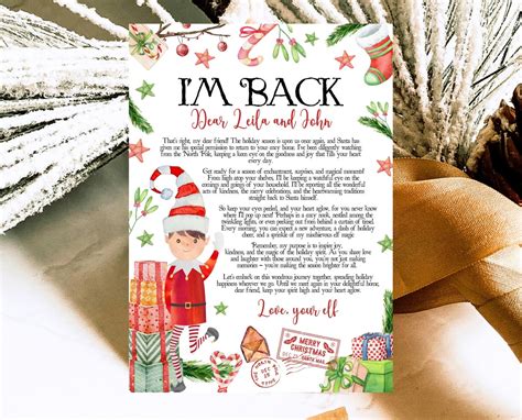 Editable Elf Arrival Letter Template, Return Letter Christmas Elf, I'm ...