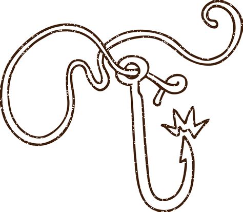 fish hook charcoal drawing  vector art  vecteezy