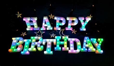 Happy Birthday Marquee 9 Multicolor Led Alphabet Letters And Numbers