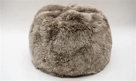 Container Door Ltd Genuine Sheepskin Beanbag Taupe 1