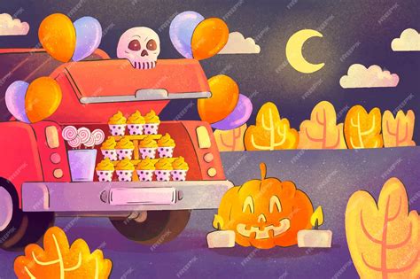 Premium Vector Watercolor Trunk Or Treat Background