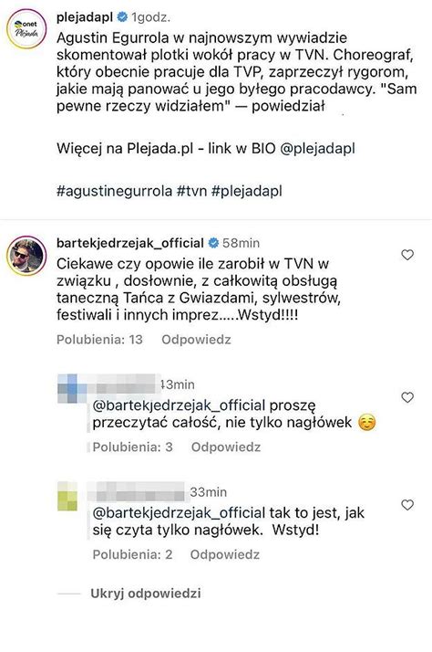 Bartek Jędrzejak złośliwie komentuje przejście Egurroli z TVN do TVP