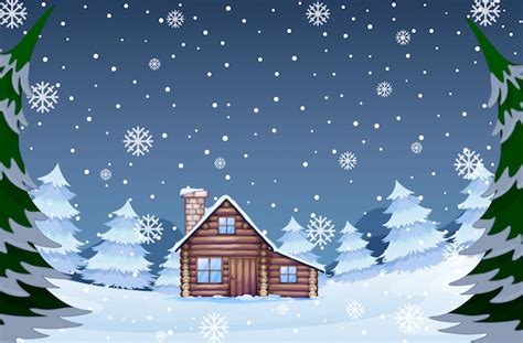 Christmas Winter Snow House Home Winter Christmas Day Clip Art