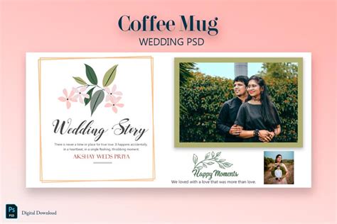 Mug Design Template Psd | Wedding Mug Design psd