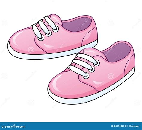 Pink Sneakers Pair Stock Vector Illustration Of Footwear 283963208