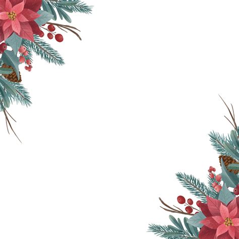 Watercolor Christmas Wreath Border With Transparent Background ...