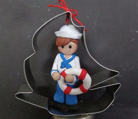 Sailboat Sailor Christmas Ornament Life Preserver Ring Boat Etsy