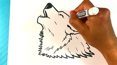 F Cil C Mo Dibujar Un Lobo Aullando A La Luna