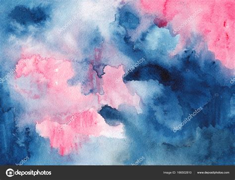 Seamless Pattern Watercolor Light Blue Pink Stock Illustration