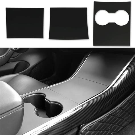 Tesla Model 3 Model Y Center Console Wrap ABS Matte Black Console Cover ...