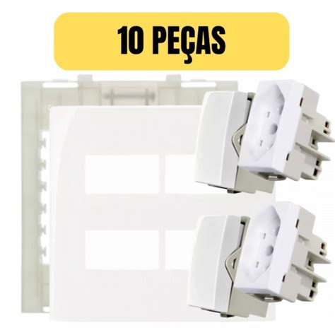 KIT 10 CONJUNTO 4X4 TOMADA 20A INTERRUPTOR PARALELO SLEEK Shopee Brasil