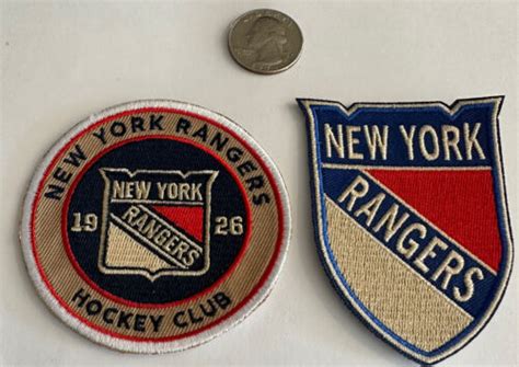 2 NEW YORK RANGERS VINTAGE STYLE EMBROIDERED IRON ON PATCHES