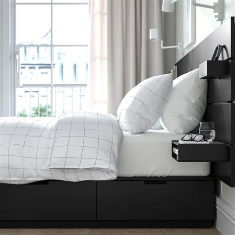 Nordli Bed With Headboard And Storage Anthracite King Ikea