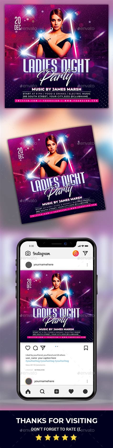 Ladies Night Party Flyer Print Templates Graphicriver