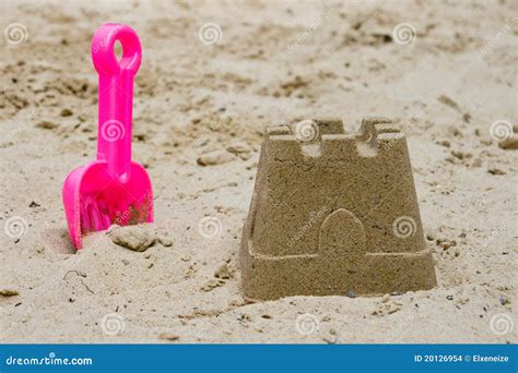 Sandcastle With A Shovel Stock Photo Image Of Beach