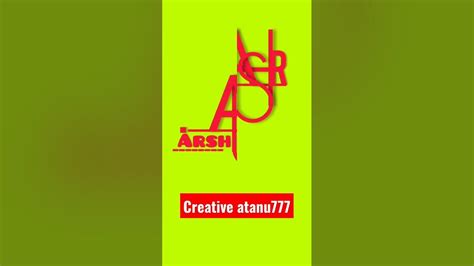 Arsh Name Logo To Brand Trending How To Create Logo Viral Logo